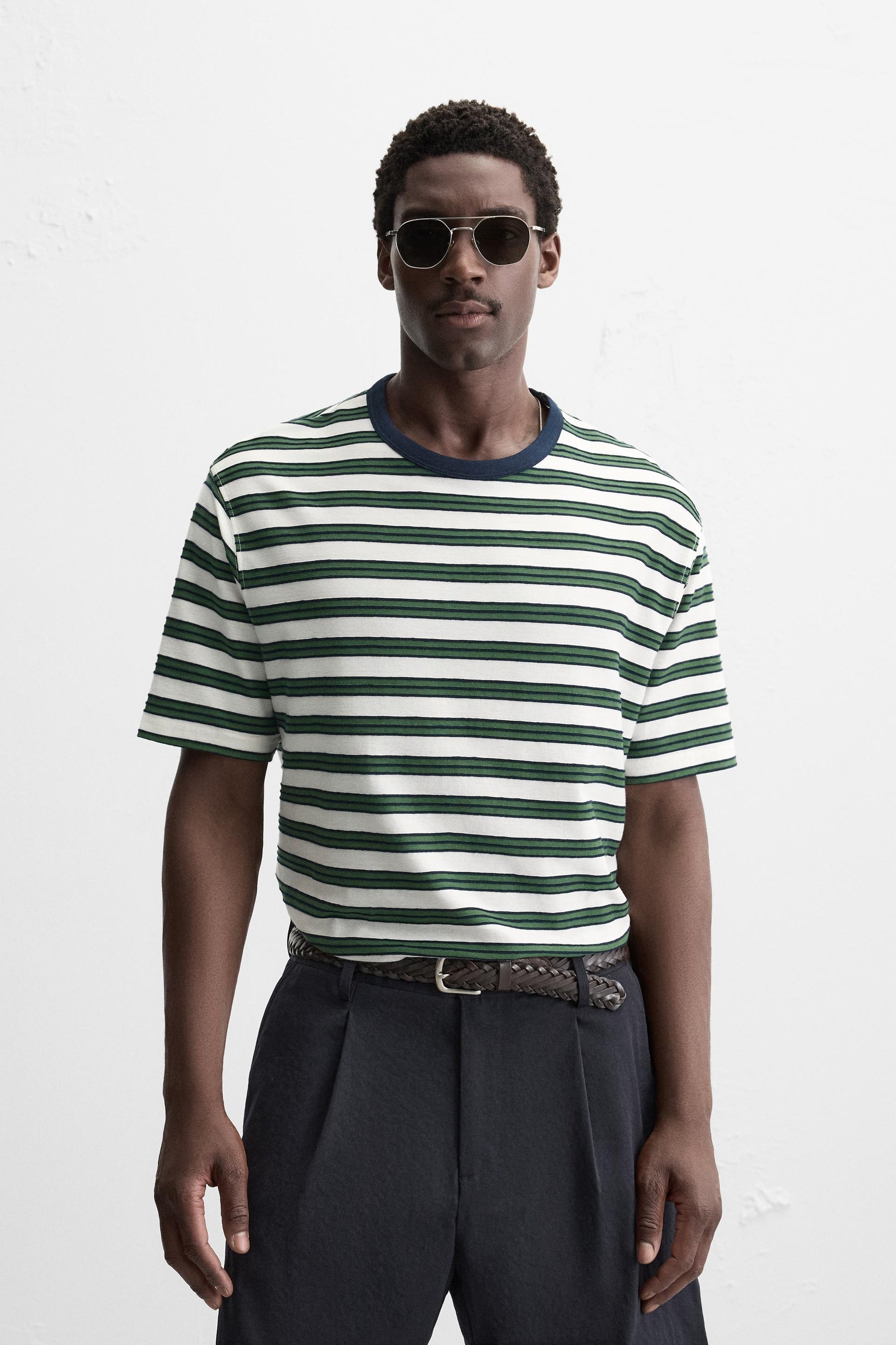 JACQUARD STRIPED T-SHIRT - Image 2