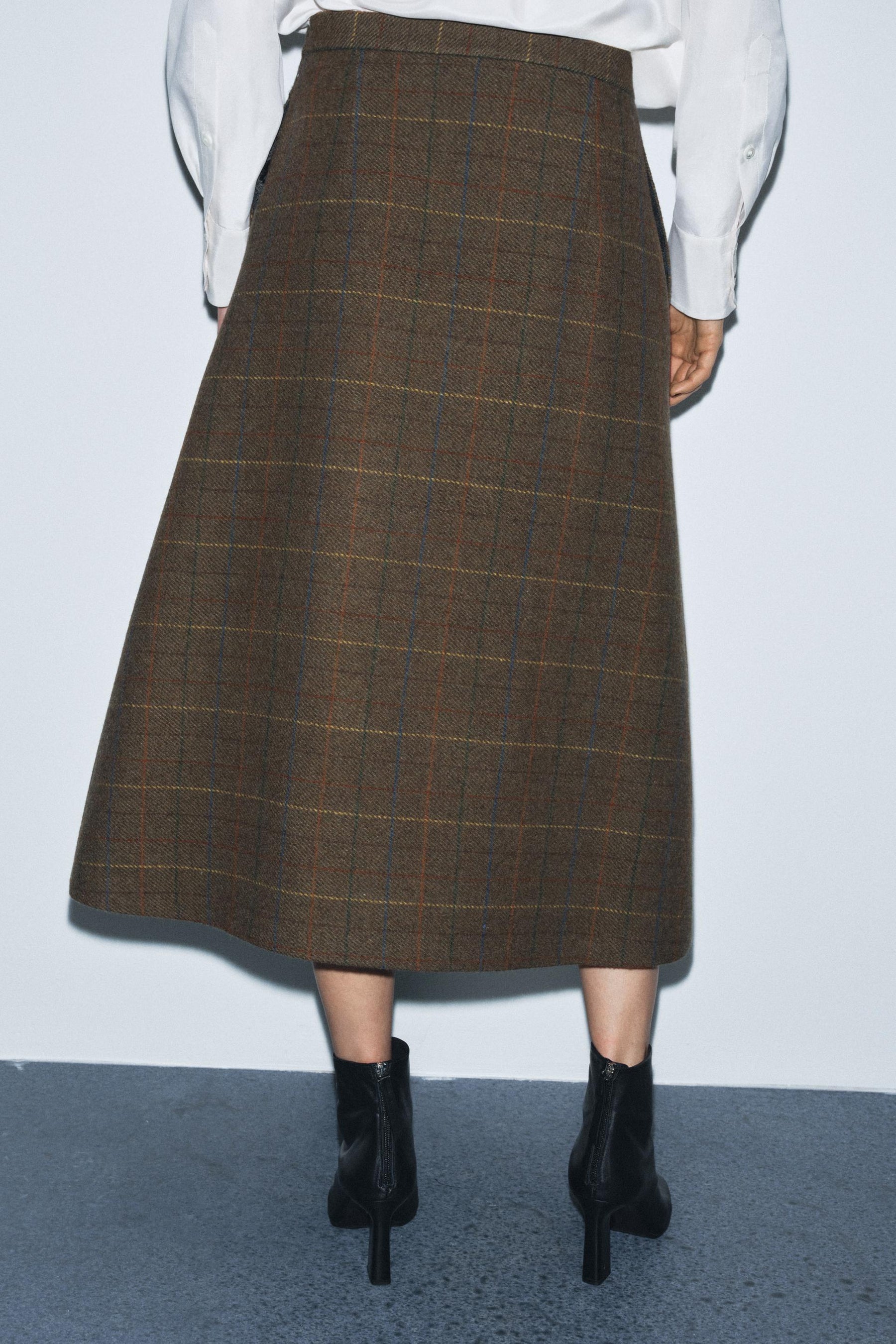 Wool Check Skirt