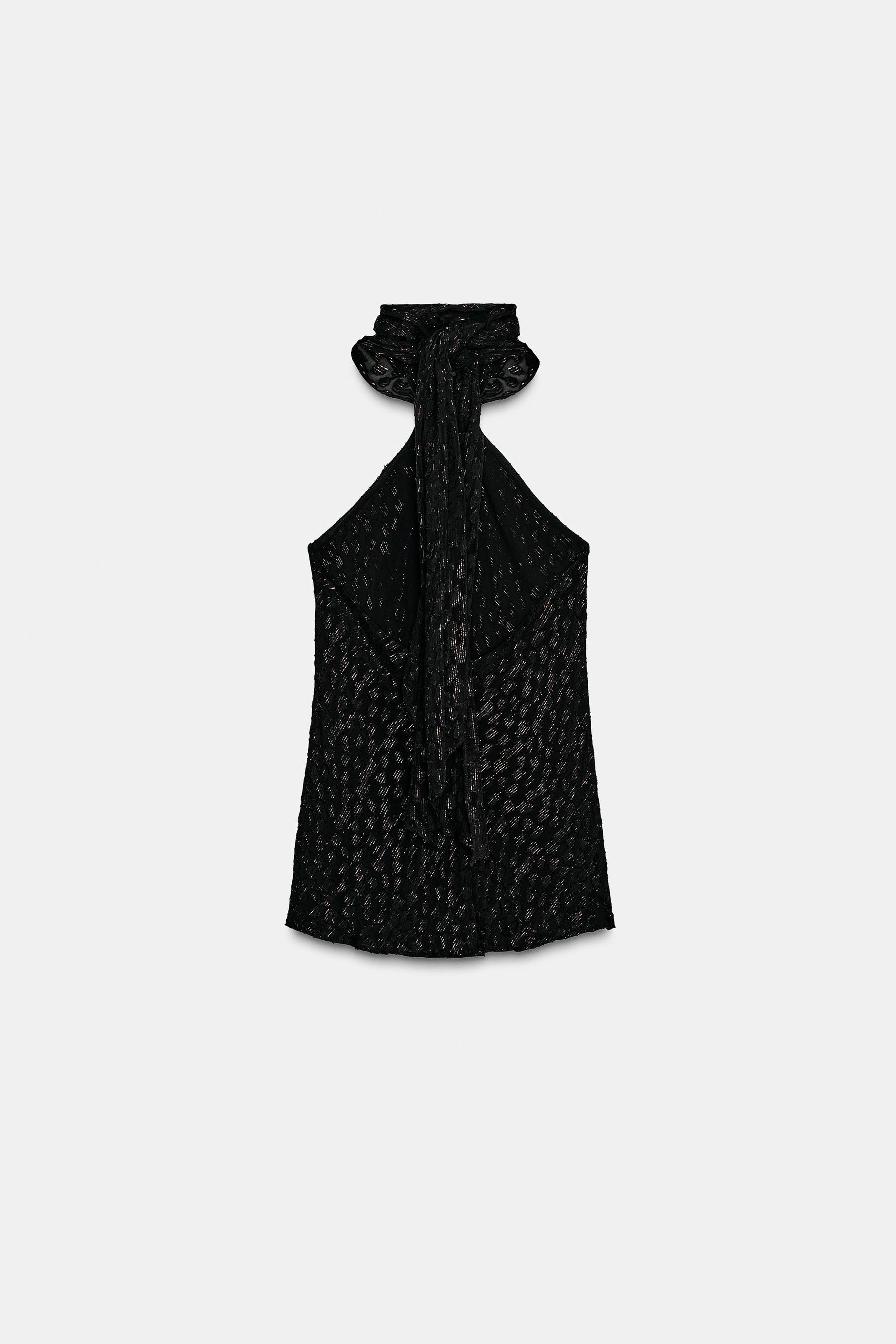 Metallic Thread Halter Top