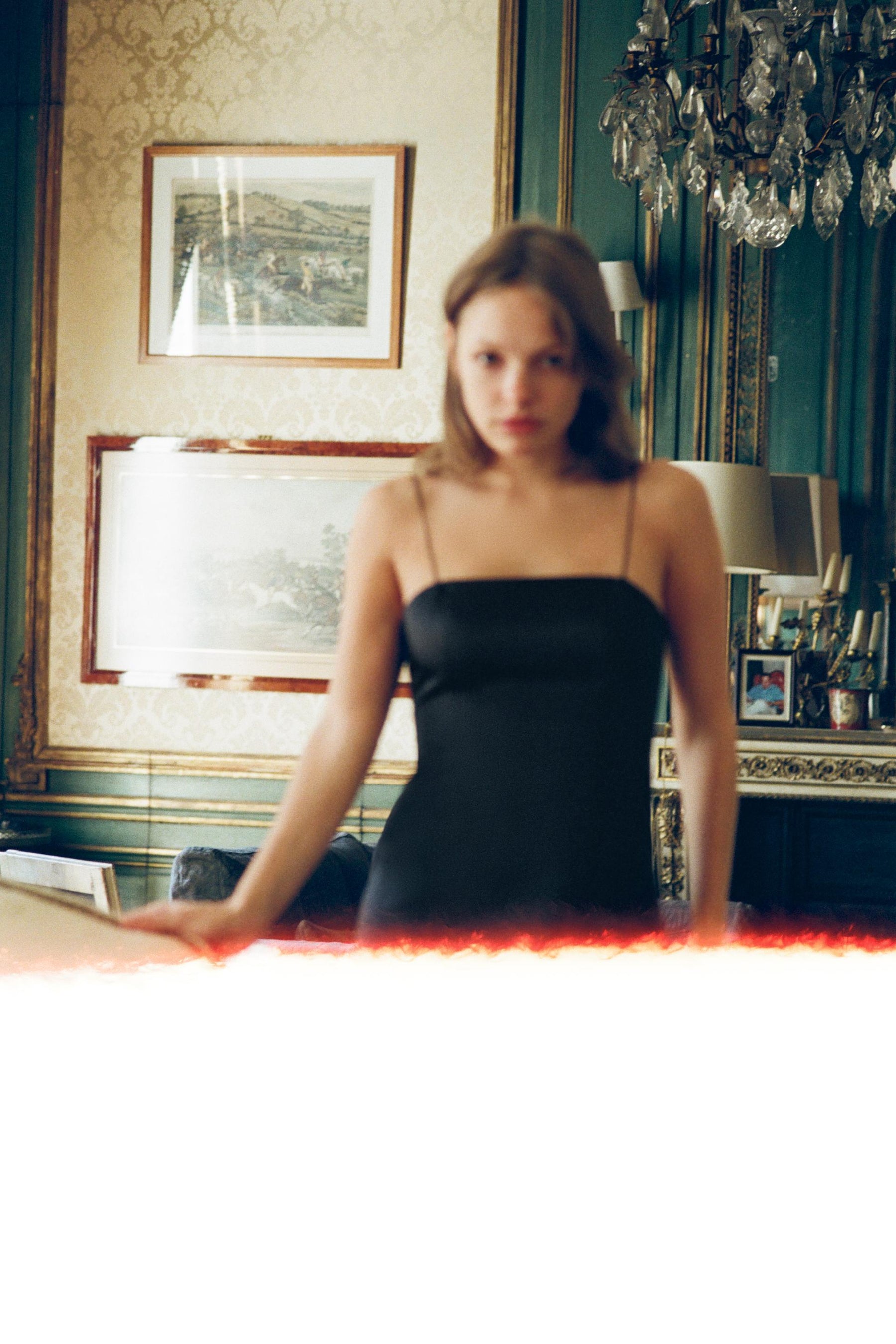 SHORT SATIN LACE DRESS - Image 2