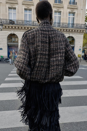 METALLIC TEXTURED BOMBER JACKET