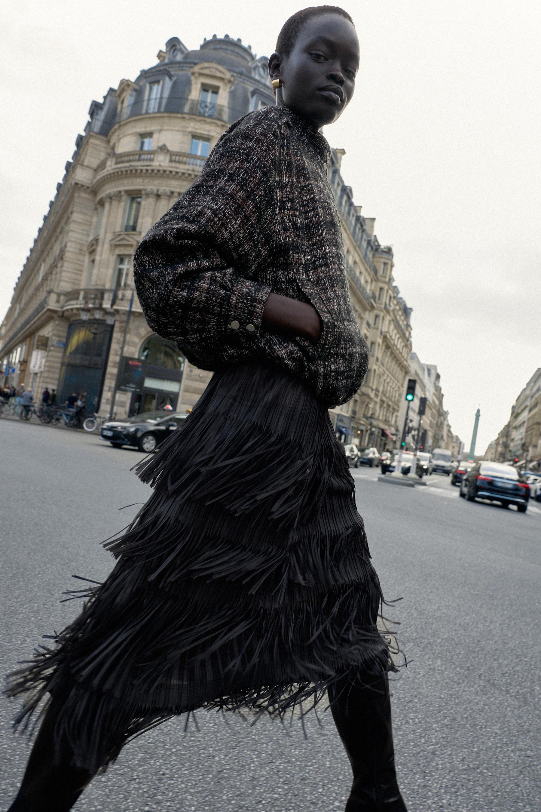 METALLIC THREAD TEXTURED BOMBER JACKET - Image 6