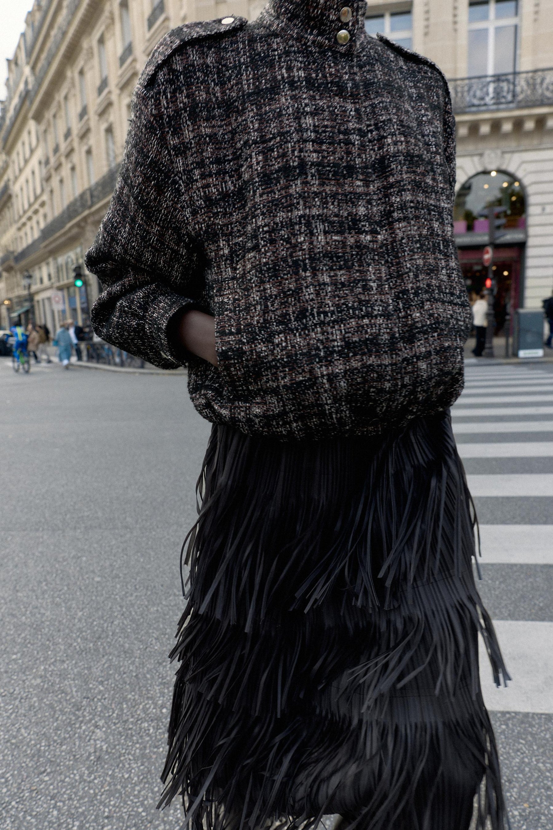 METALLIC THREAD TEXTURED BOMBER JACKET - Image 7