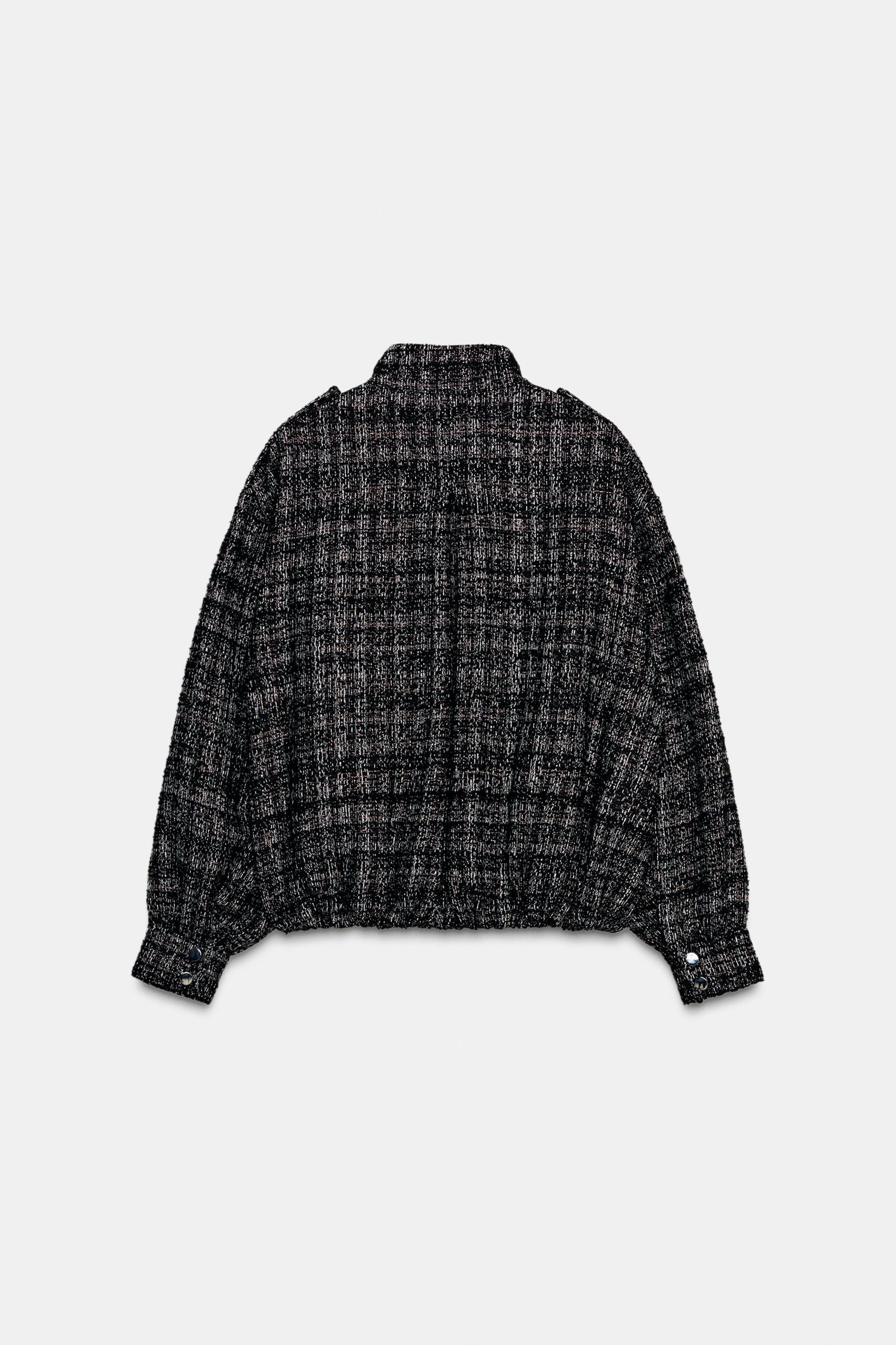 METALLIC TEXTURED BOMBER JACKET