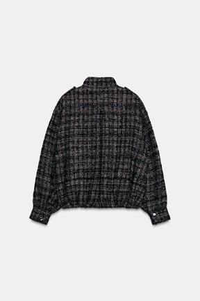 METALLIC TEXTURED BOMBER JACKET