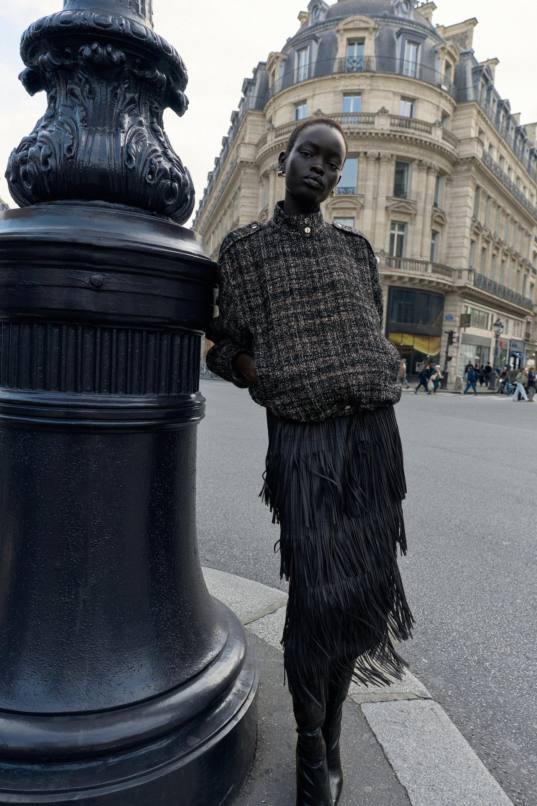 METALLIC THREAD TEXTURED BOMBER JACKET - Image 1