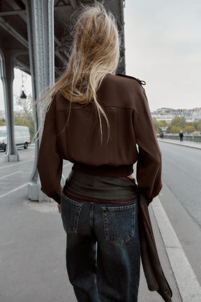 Shirt with shoulder tabs