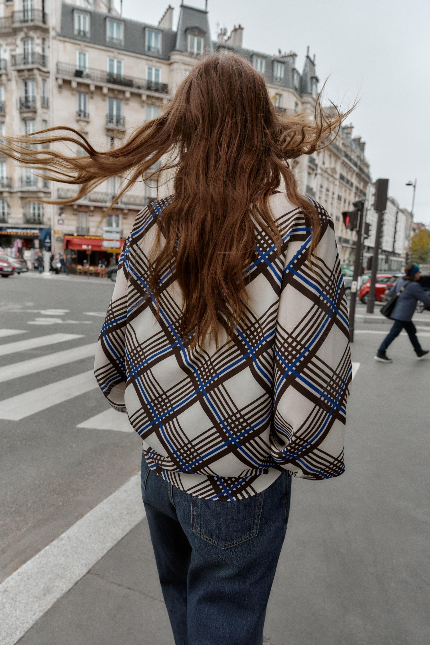 High Neck Check Shirt