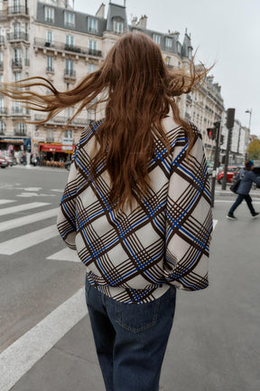 High Neck Check Shirt