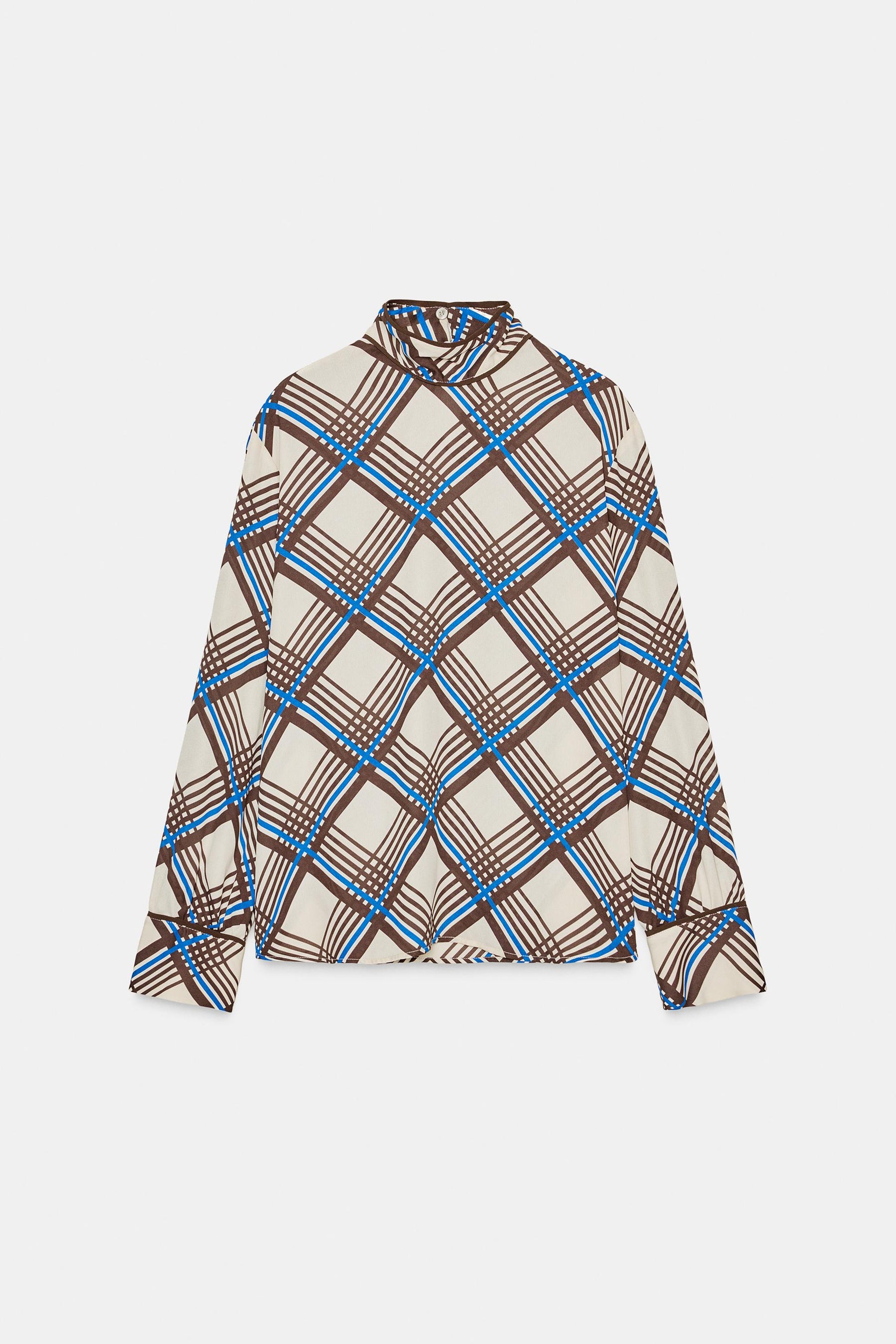 High Neck Check Shirt