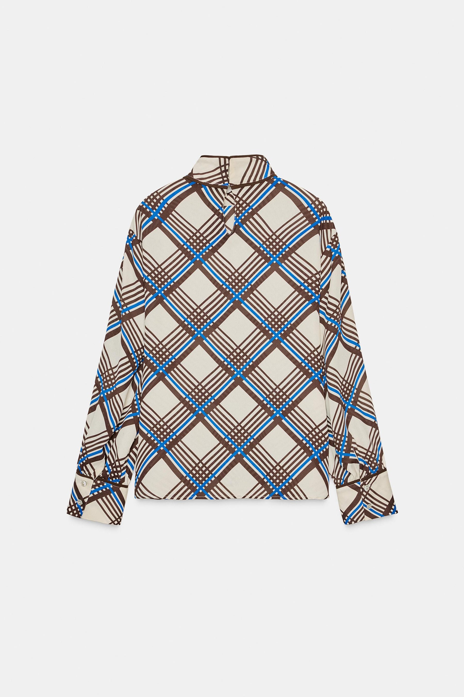 High Neck Check Shirt