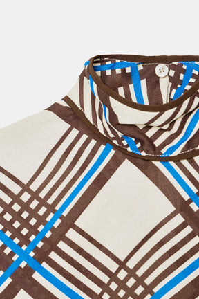 High Neck Check Shirt