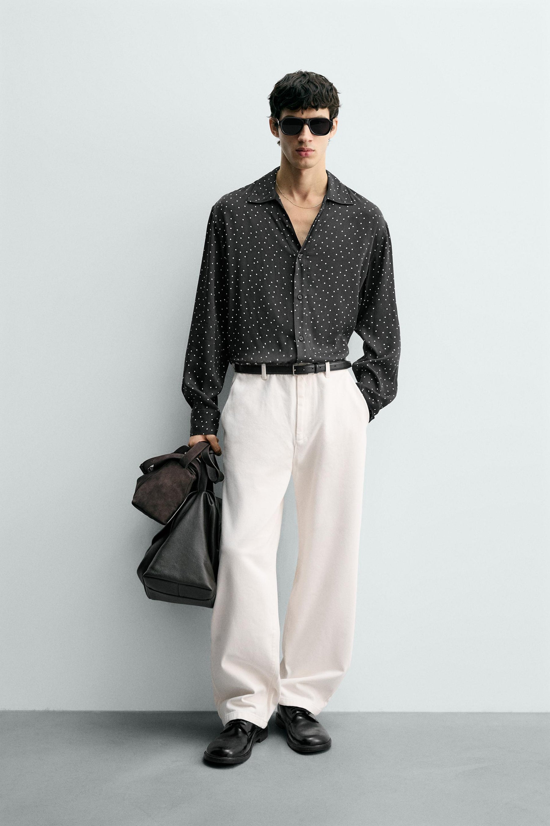 FLOWING POLKA DOT SHIRT - Image 1