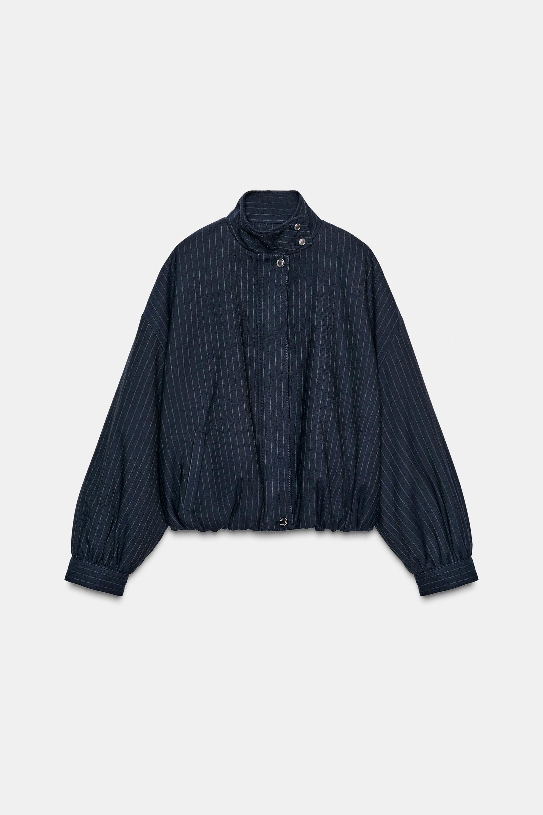 PINSTRIPE BOMBER JACKET