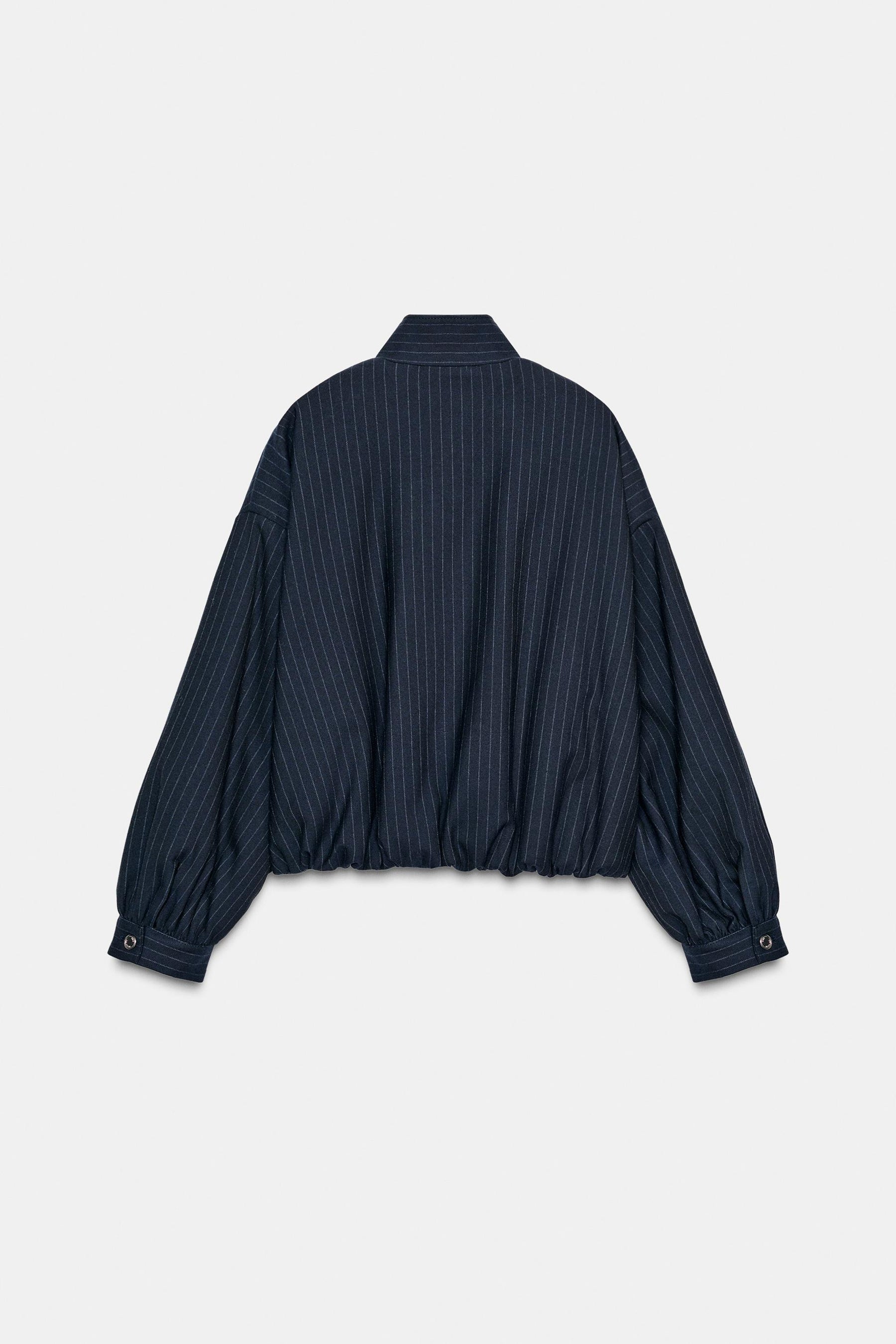 PINSTRIPE BOMBER JACKET