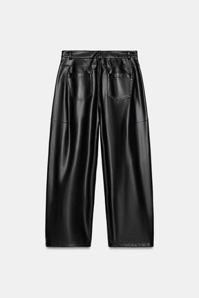 Leather Effect Balloon Trousers