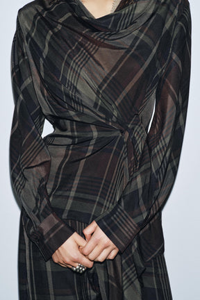 Draped Check Top