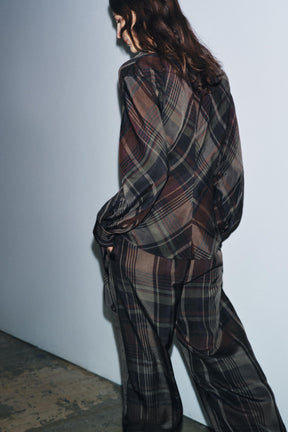 Draped Check Top