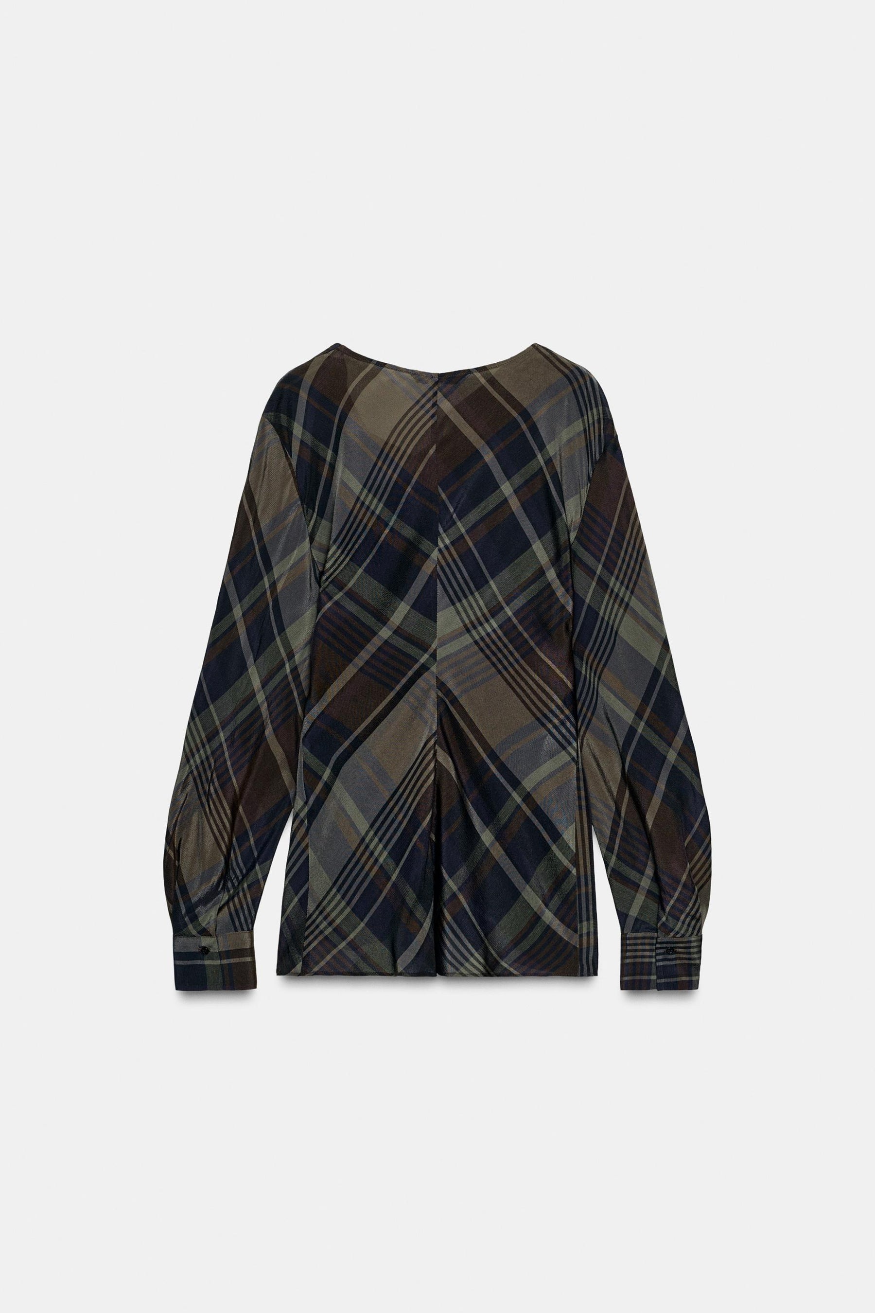 Draped Check Top