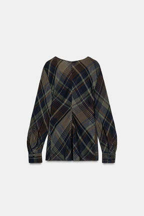 Draped Check Top