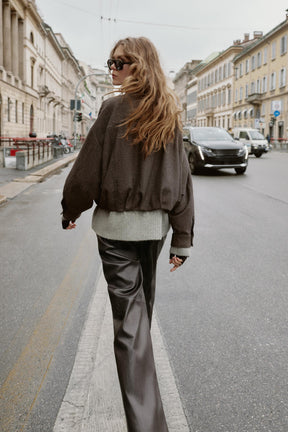 Herringbone Bomber Jacket