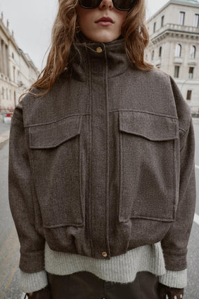 Herringbone Bomber Jacket