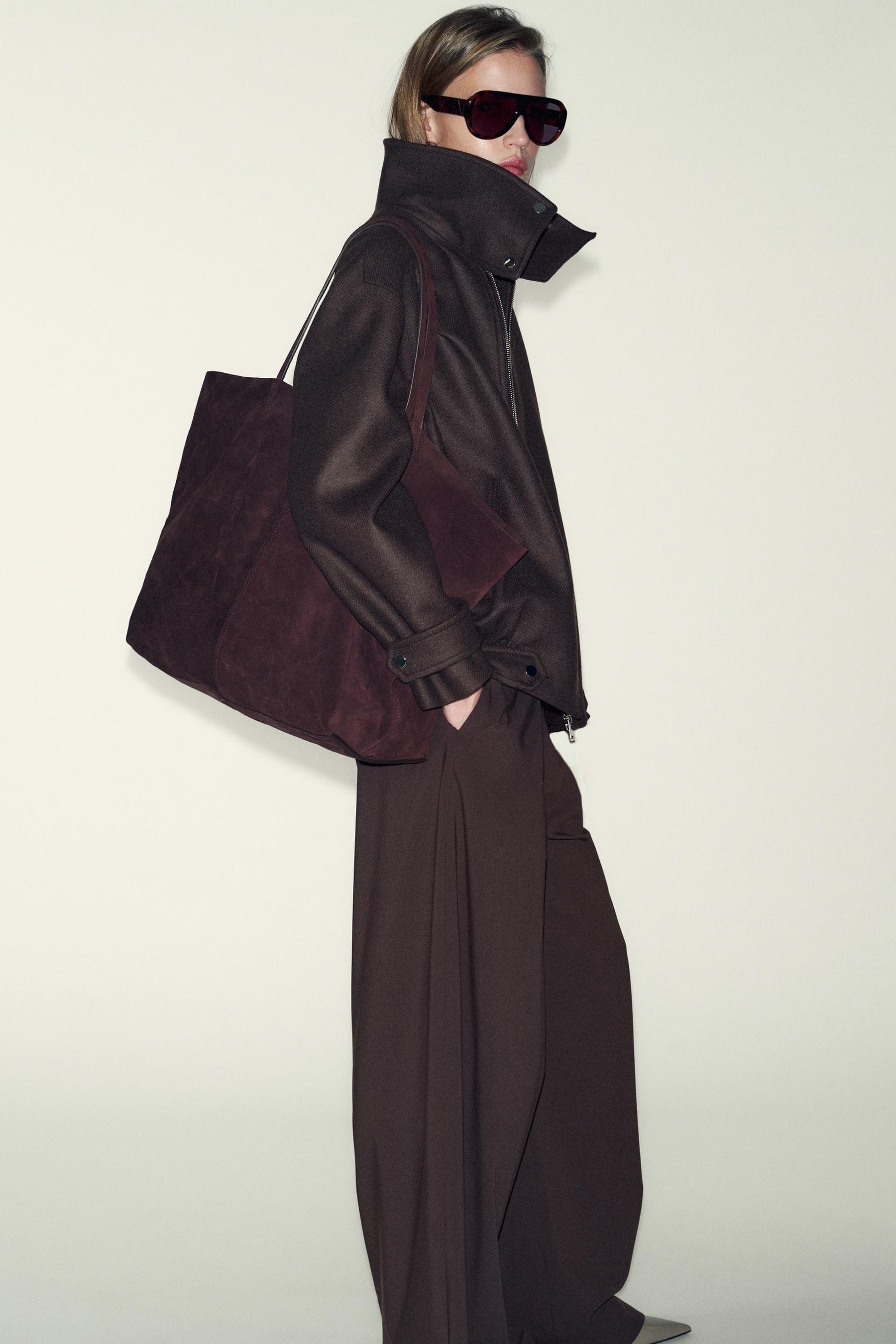 WOOL BLEND BOMBER JACKET WITH HIGH NECK - Image 3