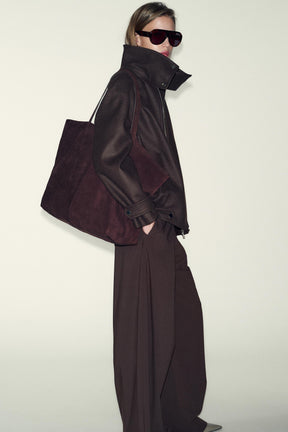 WOOL BLEND BOMBER JACKET WITH HIGH NECK - Image 3