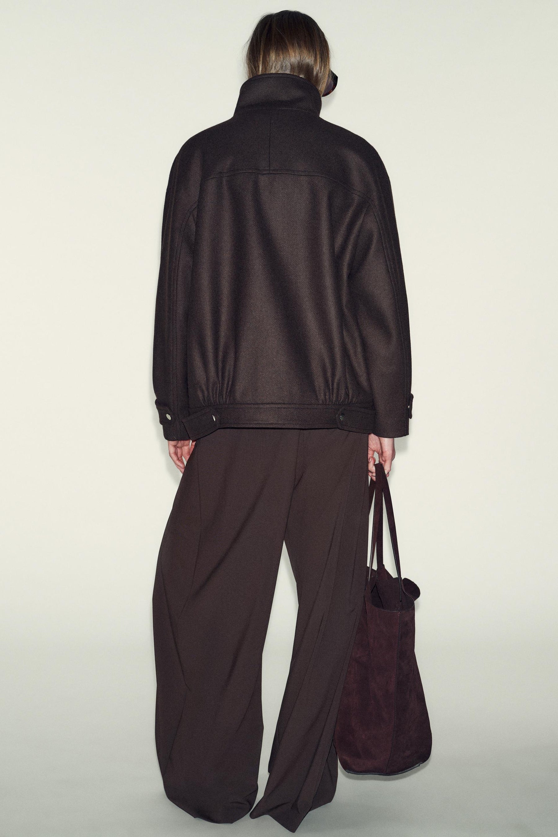 WOOL BLEND BOMBER JACKET WITH HIGH NECK - Image 6