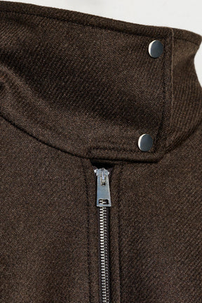 WOOL BLEND BOMBER JACKET