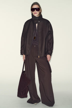 WOOL BLEND BOMBER JACKET WITH HIGH NECK - Image 1