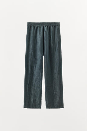 Linen blend contrast-stitched trousers
