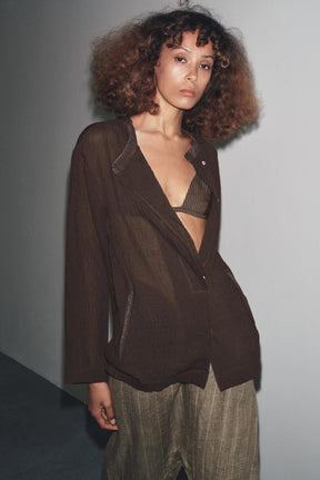 Striped Linen Blend Bra