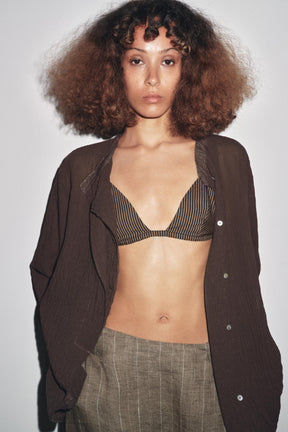 Striped Linen Blend Bra