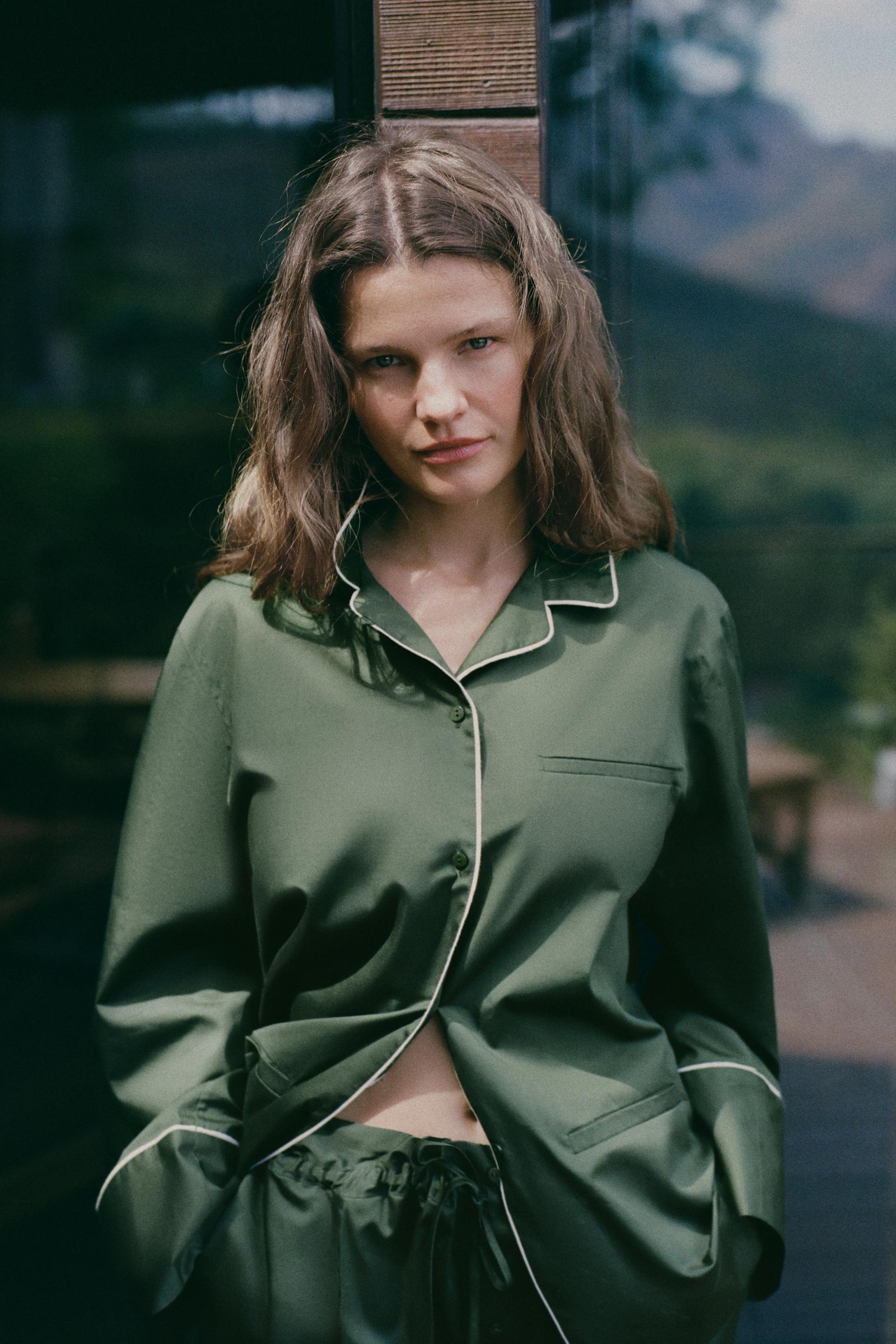 CONTRAST POPLIN SHIRT