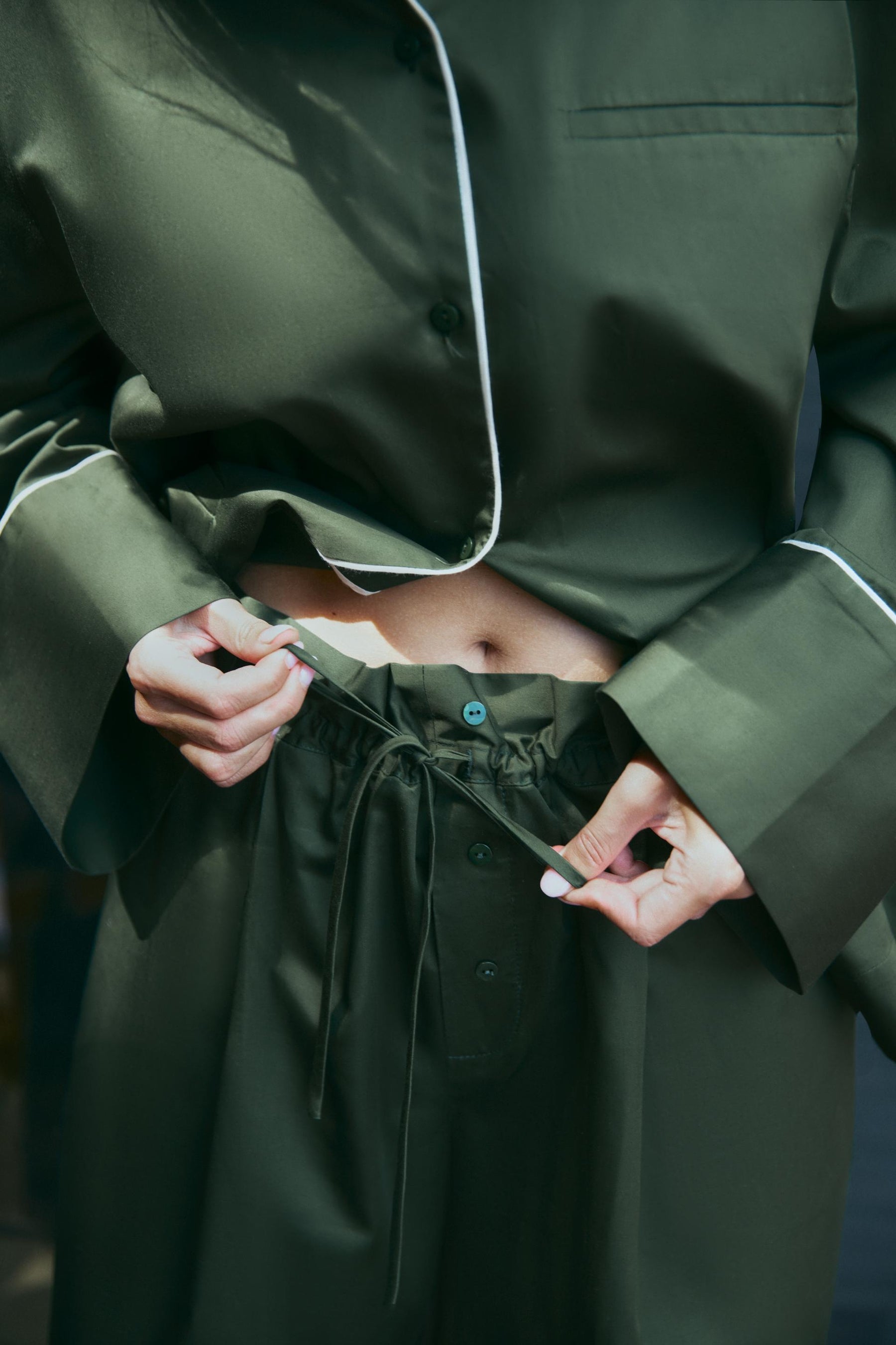 Contrasting Poplin Trousers