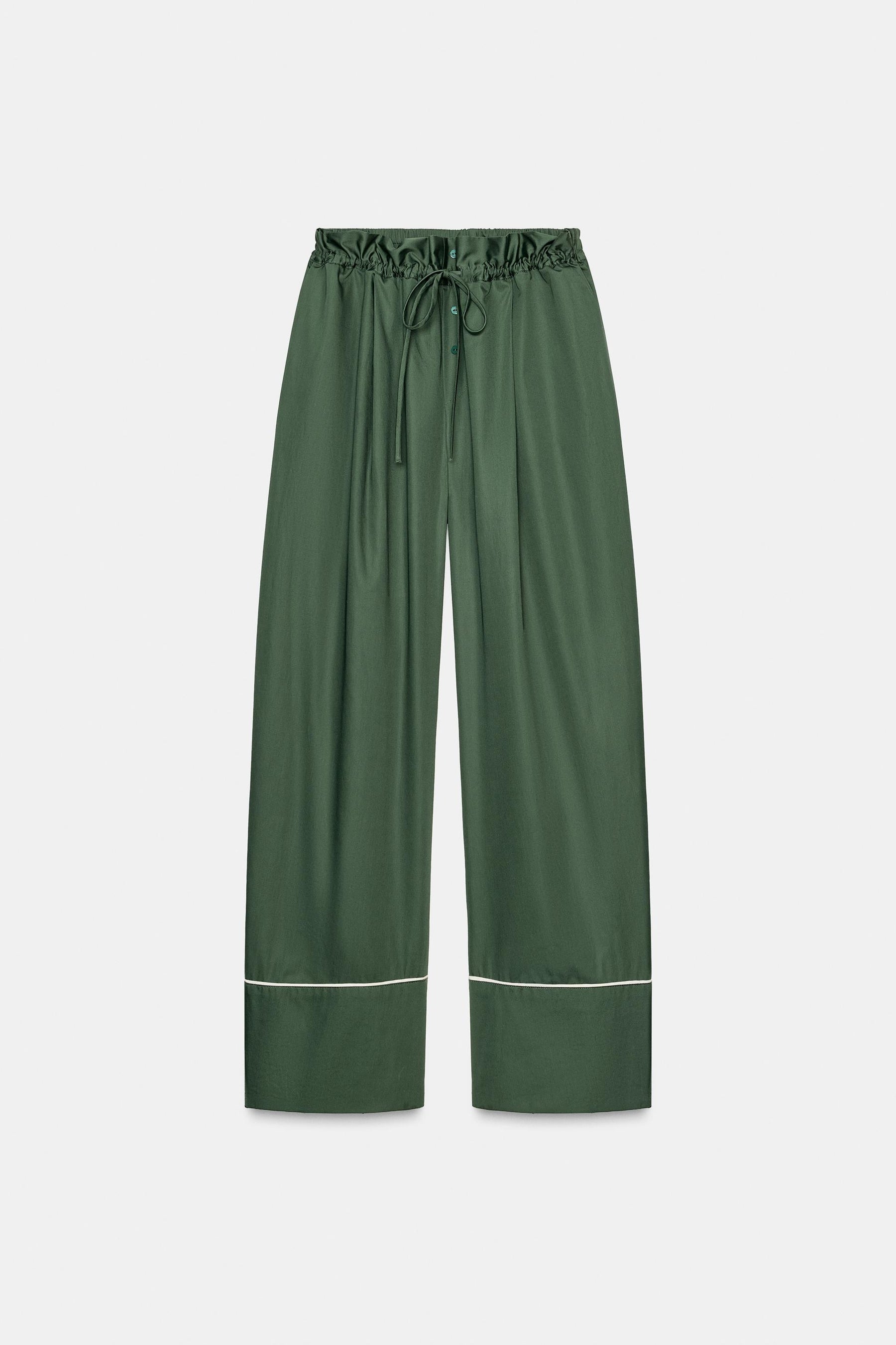 Contrasting Poplin Trousers