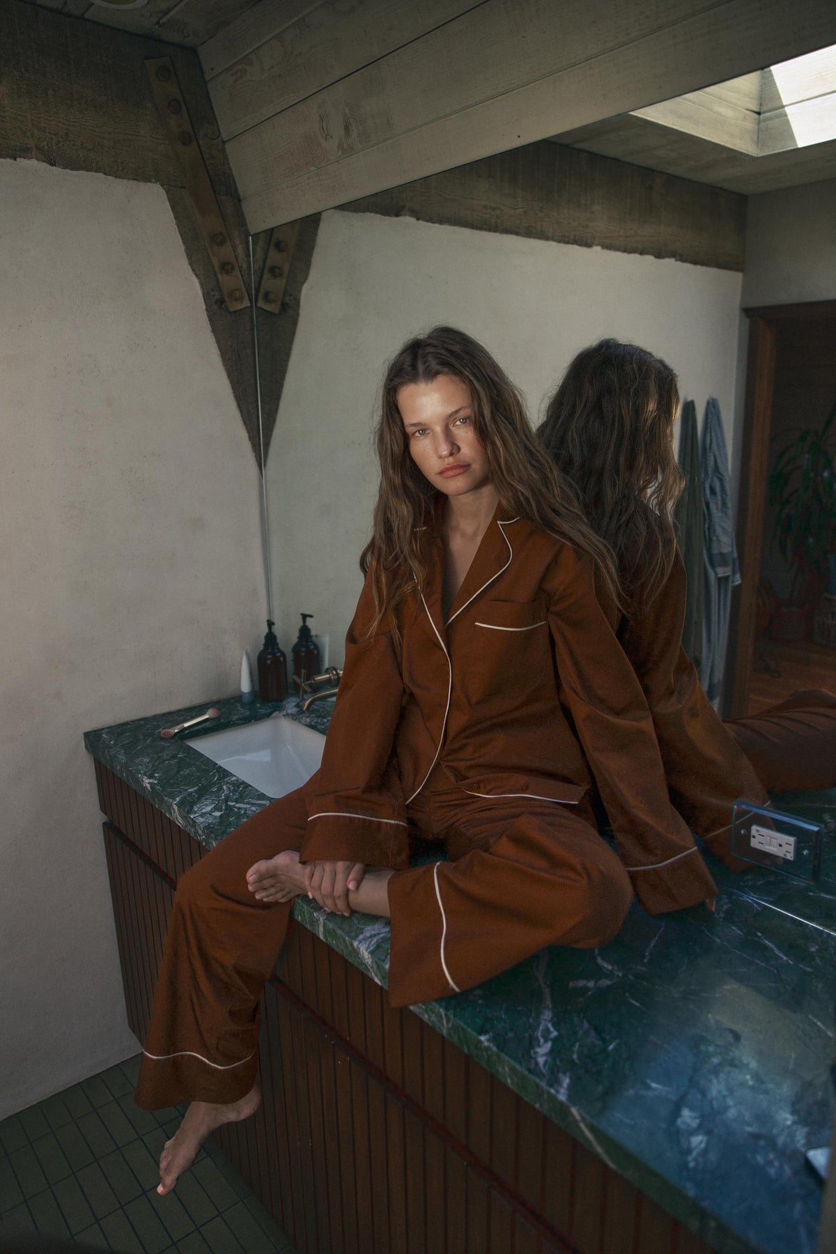 Contrast Poplin Pyjama Shirt