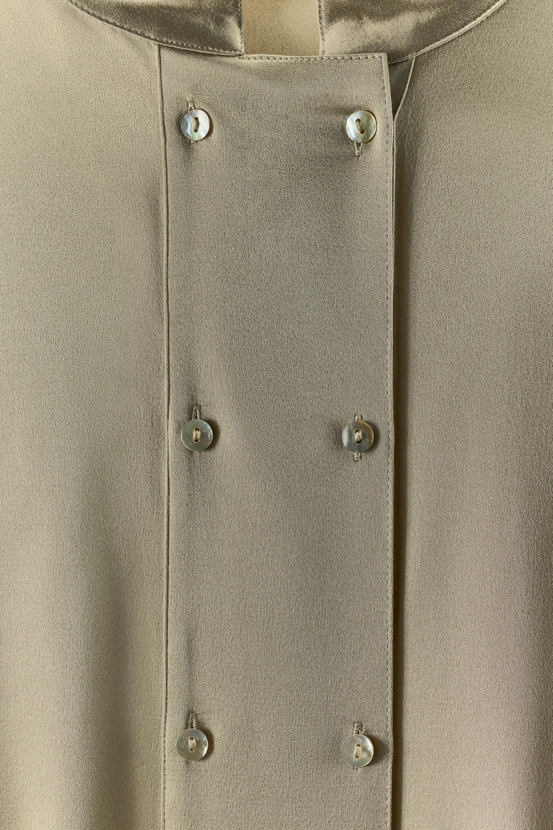 Satin Double-Breasted Shirt