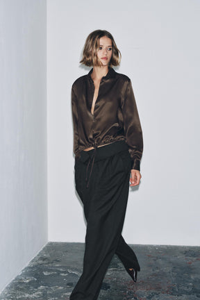 Satin Blouse with Ties