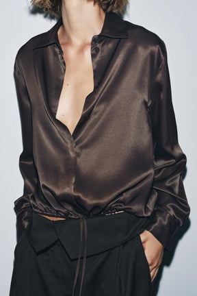 Satin Blouse with Ties