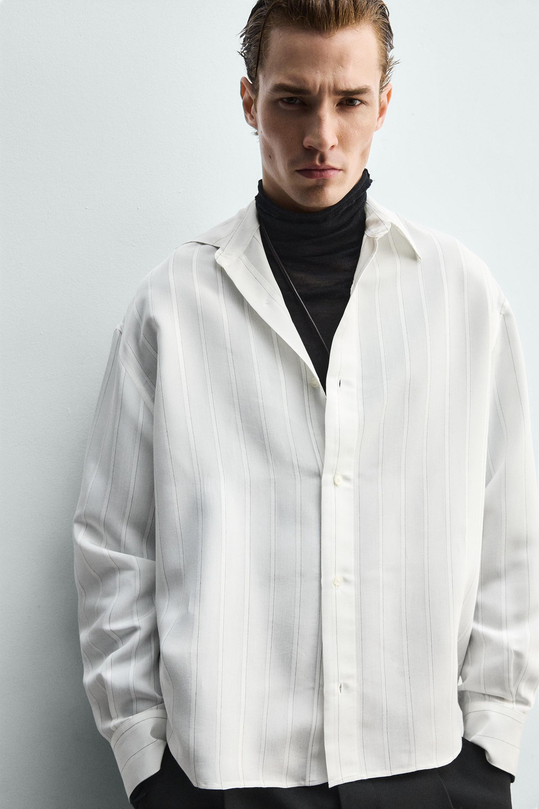 STRIPED FLOWING SHIRT - Image 4