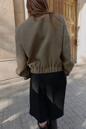 Houndstooth Bomber Jacket