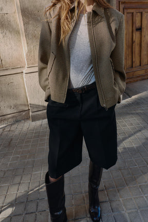 Houndstooth Bomber Jacket