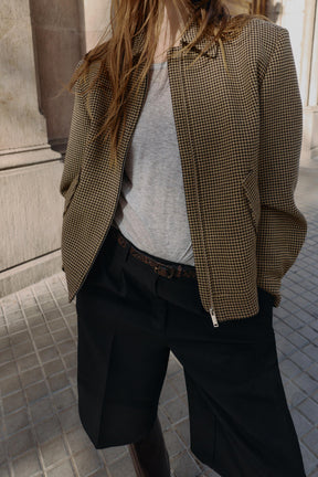 Houndstooth Bomber Jacket