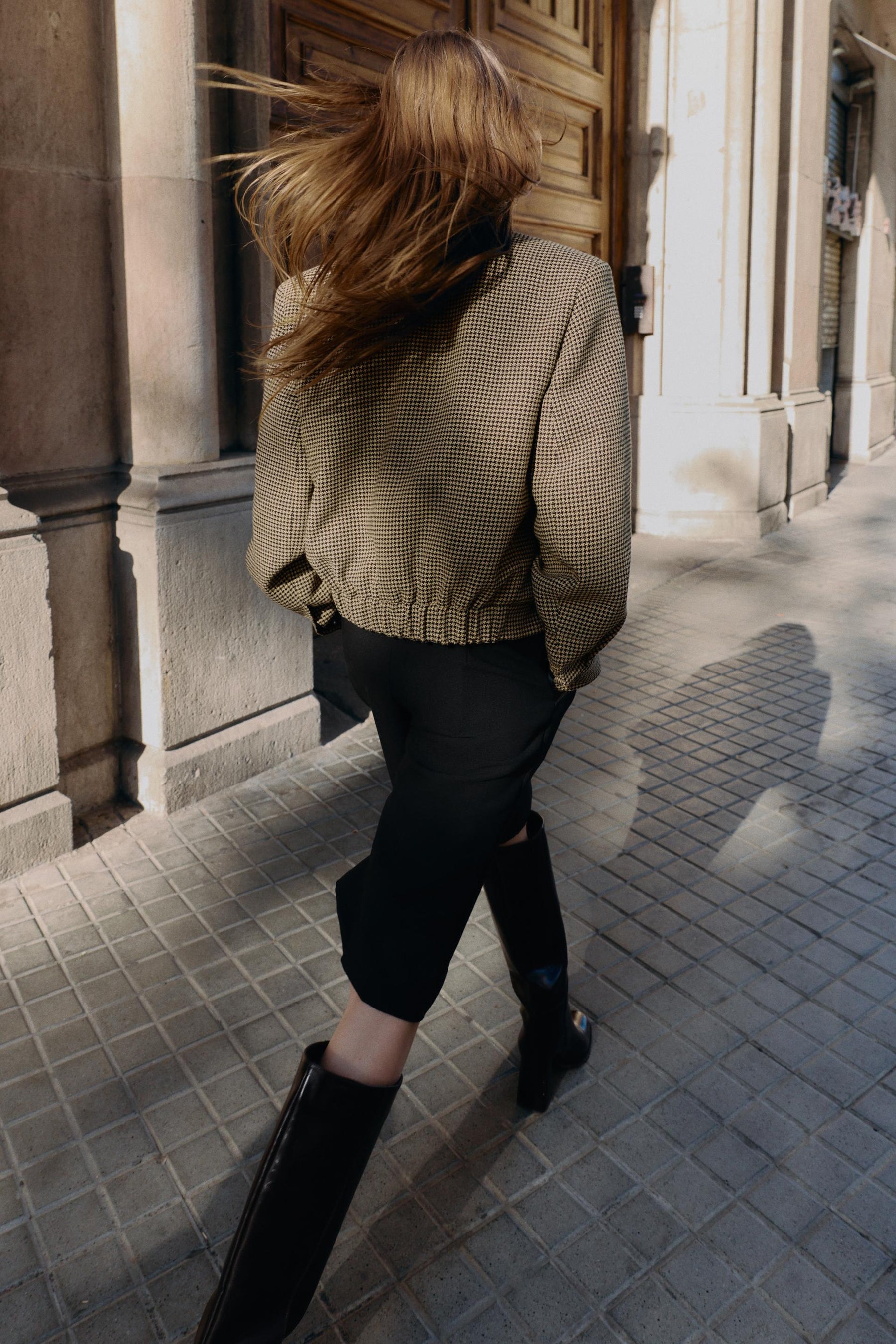 Houndstooth Bomber Jacket