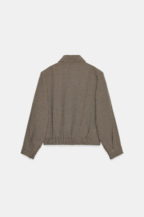 Houndstooth Bomber Jacket