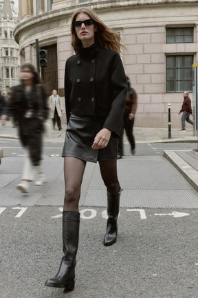 CROPPED DOUBLE-BREASTED JACKET