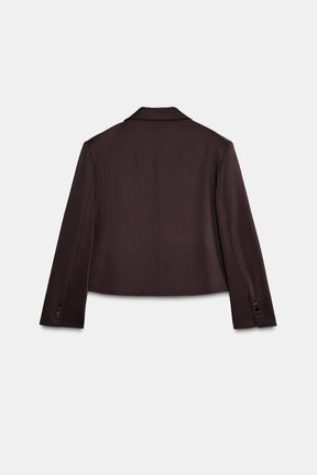 Satin Double-Breasted Blazer