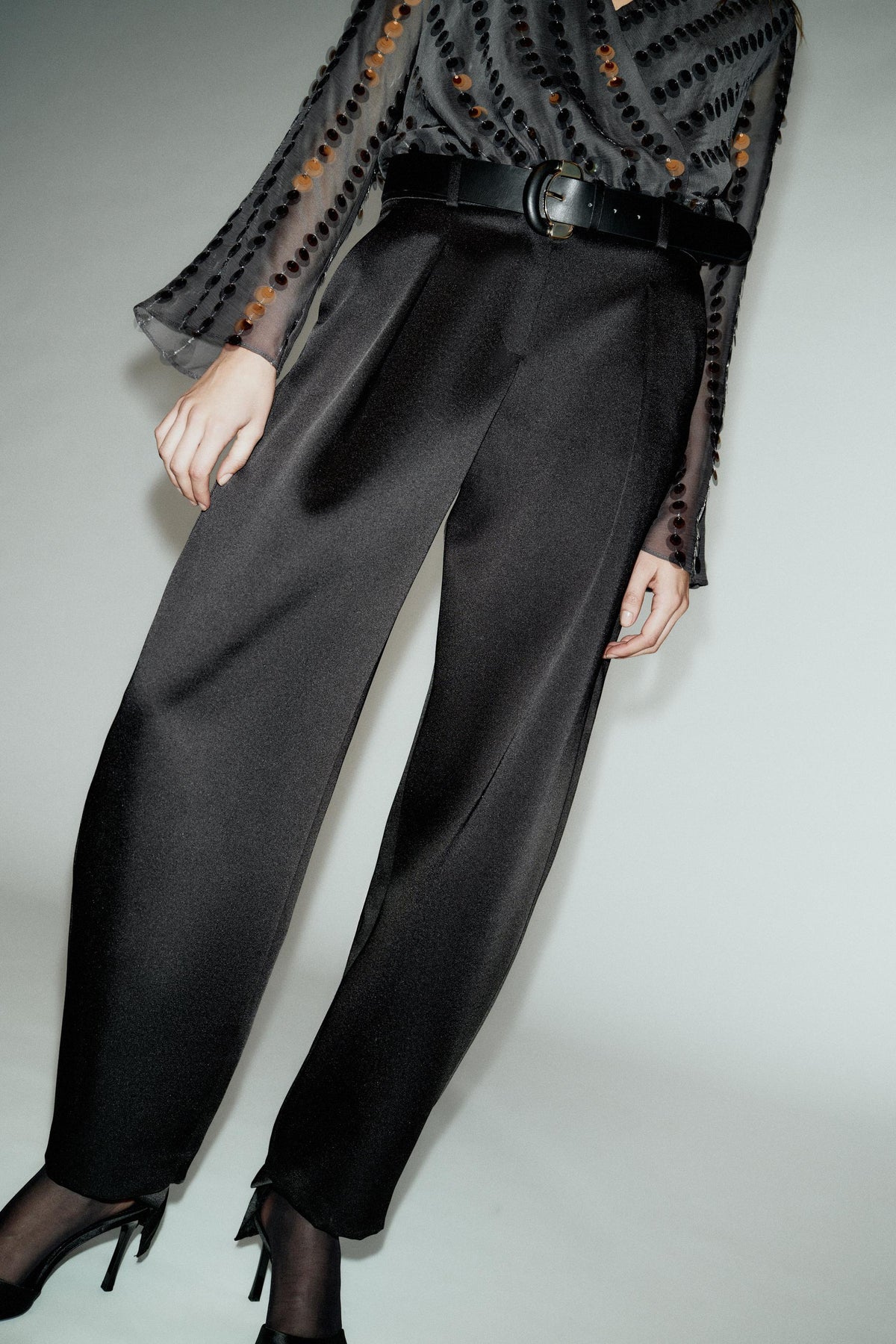 Satin Barrel Trousers